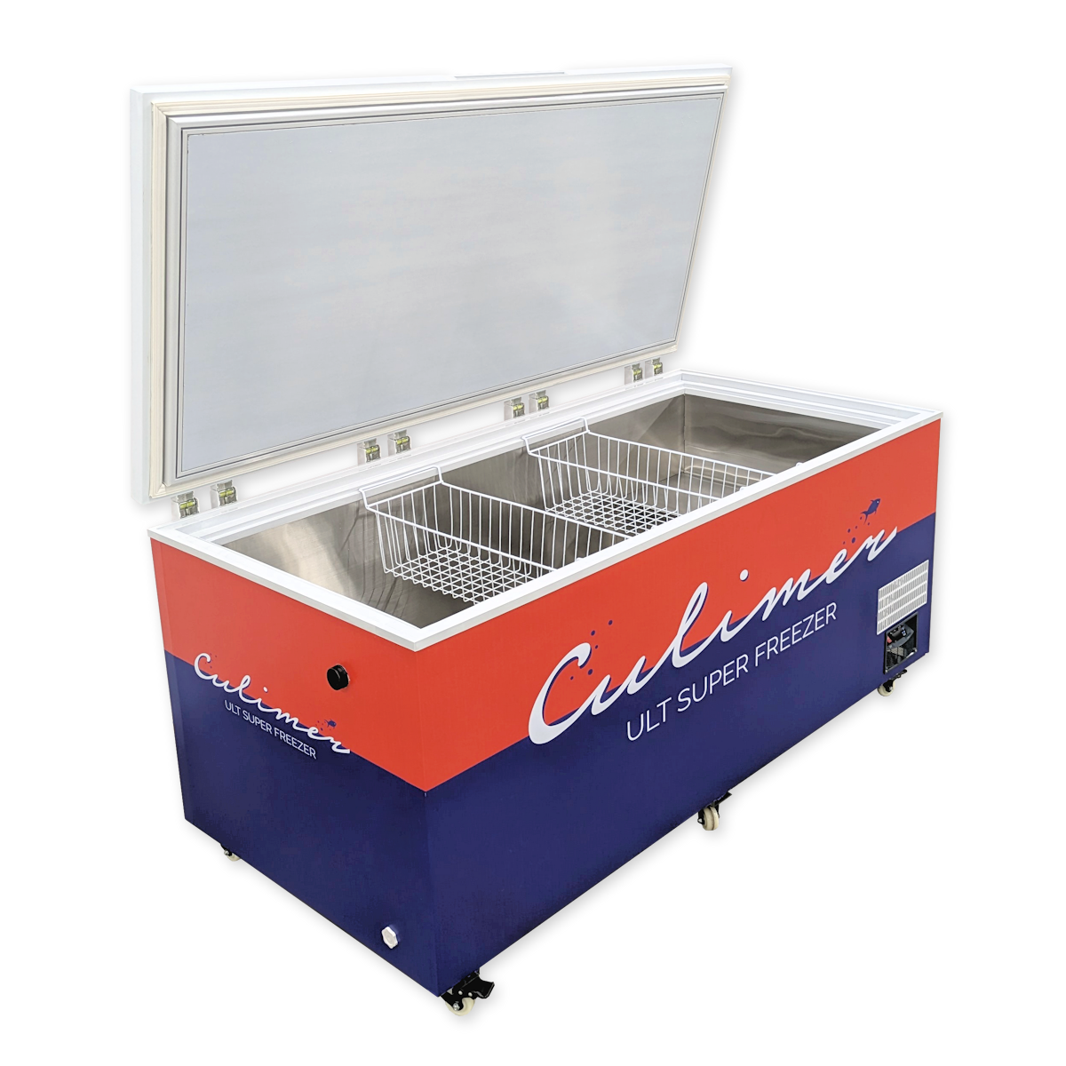 CryoVault 920L SuperFreezer, Left side, 3/4 View, Open