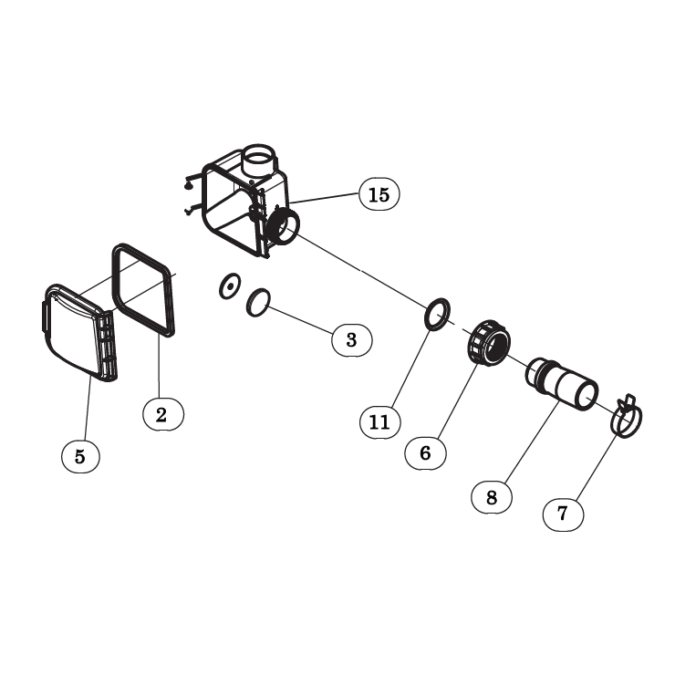 Part - KP720-054 Complete Drain Box for Kubota KP720NA Rice Washer (Box, Gasket, & Door only)